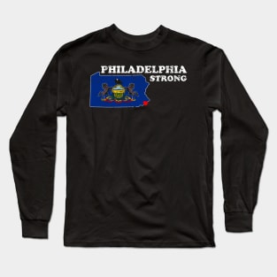 Philadelphia Strong Pennsylvania Flag Heart Shirt Long Sleeve T-Shirt